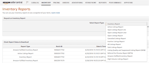 inventory reports example