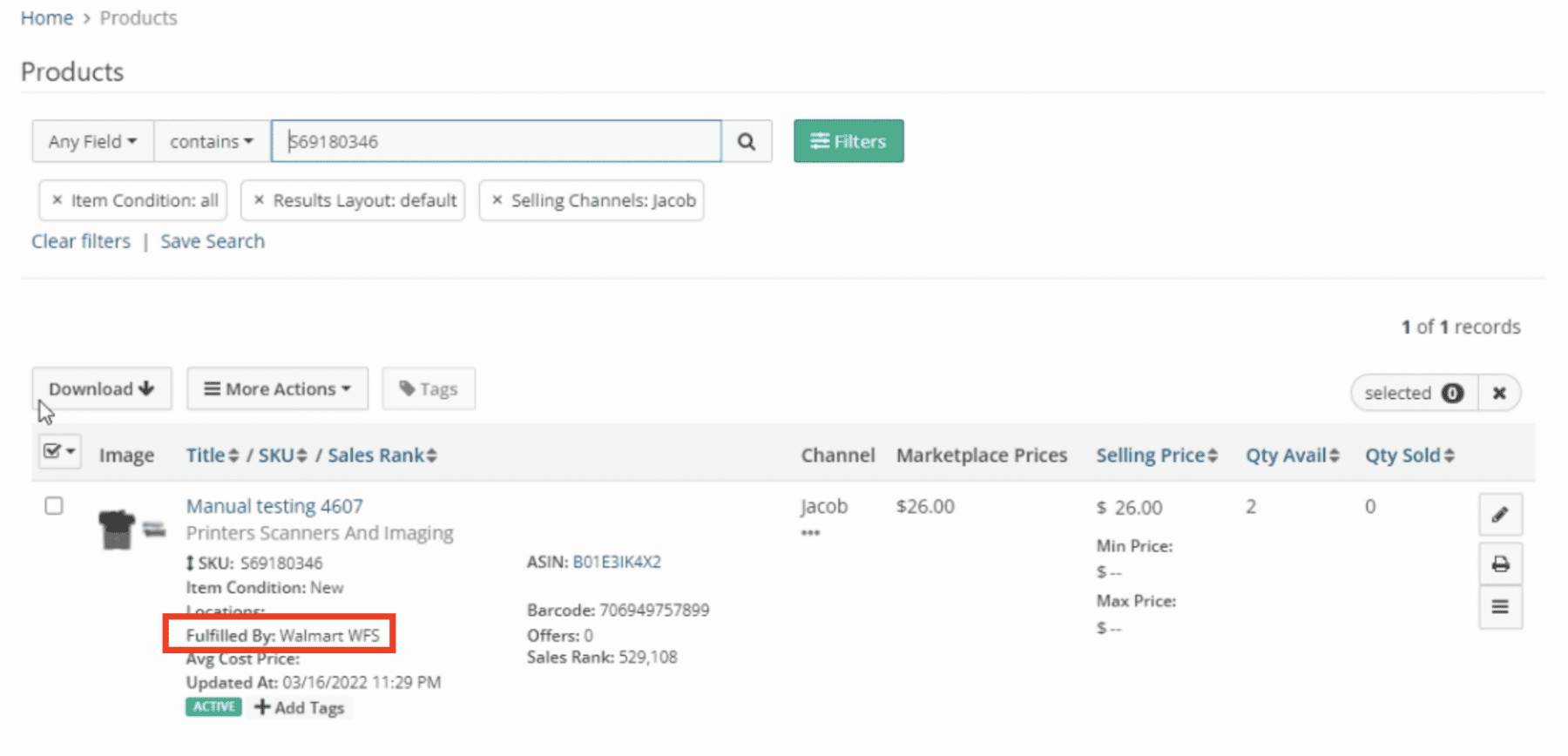 2. Display a label for Walmart Fulfilled Items in your Inventory